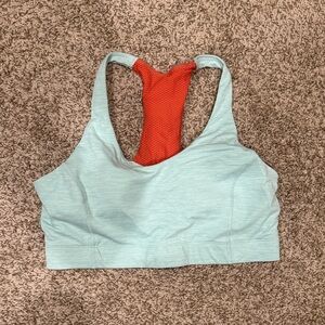 Outdoor Voices Aqua and Coral Sports Bra